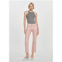 Jeans flare crop bolsillos