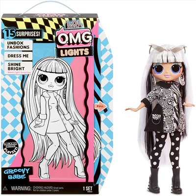 L.O.L. Surprise! O.M.G. Lights Groovy Babe Fashion Doll with 15 Surprises