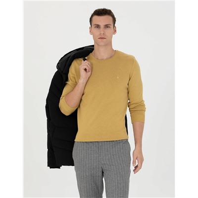 Yeşil Slim Fit Basic Kazak
