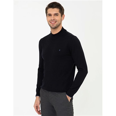 Lacivert Slim Fit Yarım Balıkçı Basic Triko Kazak