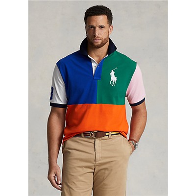 Big & Tall  Big Pony Color-Blocked Mesh Polo Shirt