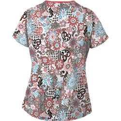 UA Bali Garden White Print Scrub Top
