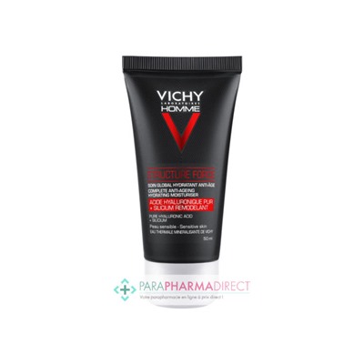 Vichy Homme Structure Force Crème Visage Soin Jour Hydratant Anti-Age 50ml