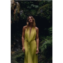 LONG PRINTED KNOT DRESS