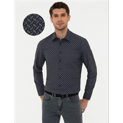 Siyah Slim Fit Uzun Kollu Gömlek
