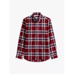Regular Fit Plaid Stretch Oxford Shirt