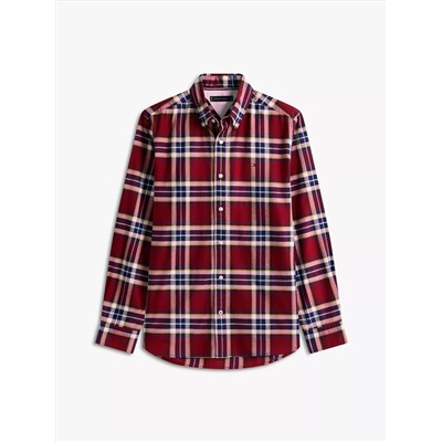 Regular Fit Plaid Stretch Oxford Shirt