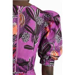Blusa corta cremallera trasera