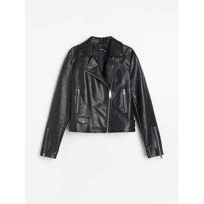 Bikerjacke aus Kunstleder