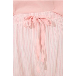 Pijama Capri 100% algodón naranja rayas