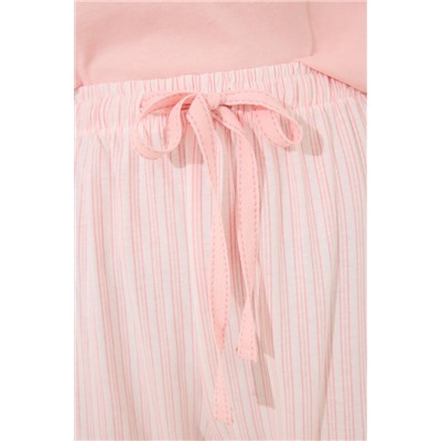 Pijama Capri 100% algodón naranja rayas