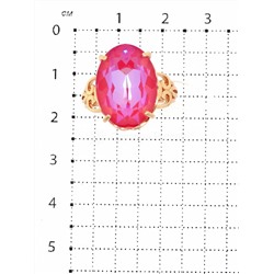 Кольцо из золочёного серебра с кристаллом Swarovski Розовый лотос 925 пробы 0025кз-001L145D