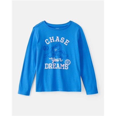 Girls Strawberry Happy Vibes Long-Sleeve Graphic Tee - Pink