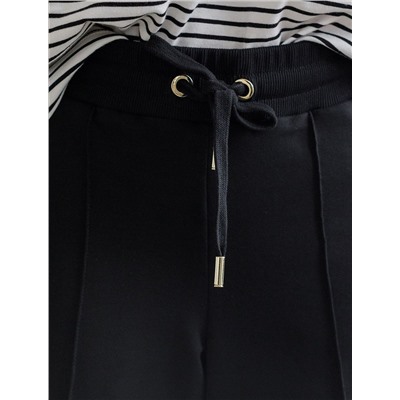 Прямые трикотажные брюки на резинке из футера двухнитки эластичные