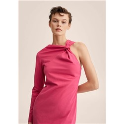 Vestido asimétrico nudo -  Mujer | MANGO OUTLET España