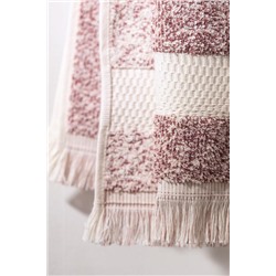 Brest İpliği Boyalı Yüz Havlusu - Pudra - 50x85 cm - Natural Koleksiyon