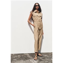 SLEEVELESS JUMPSUIT WITH BELT