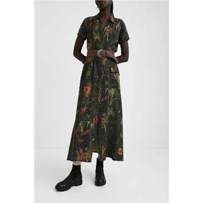 Vestido camisero maxi largo