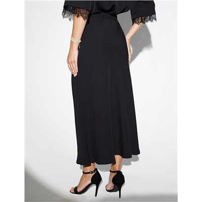 Юбка миди  на запАх из креп-шифона с кружевом
