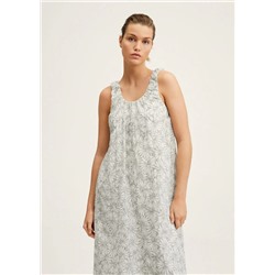 Vestido algodón flores -  Mujer | MANGO OUTLET España