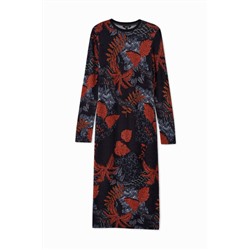 Vestido slim punto floral