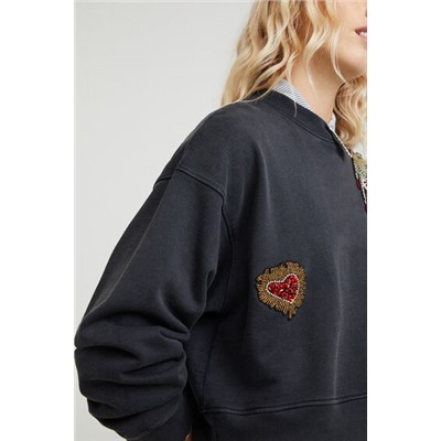 Sudadera felpa parches