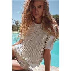 T-SHIRT WITH METALLIC THREAD VEST