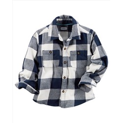 Brushed Twill Button-Front Shirt