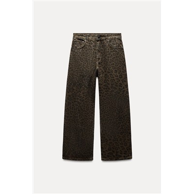 ZW COLLECTION ANIMAL PRINT RELAXED LOW-RISE JEANS