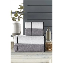 Semecca Linetow Serisi Çizgili %100 Pamuklu 4 Parça 50x85-70x135 Havlu Seti HS10042023