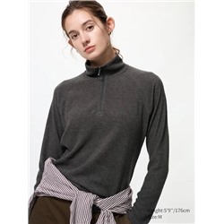 HEATTECH Fleece Stretch Half-Zip T-Shirt (Long Sleeve)