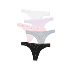 VICTORIA'S SECRET 5-Pack Stretch Cotton Thong Panties