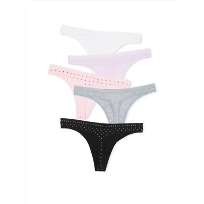 VICTORIA'S SECRET 5-Pack Stretch Cotton Thong Panties