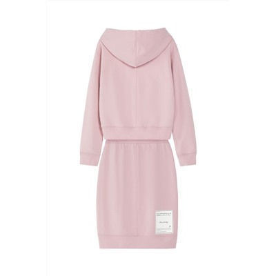 Sudadera con capucha y falda recta Rosa