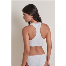 Top deportivo seamless canalé gris
