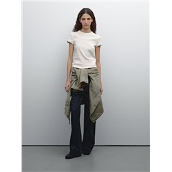 Contrast rib T-shirt 100% cotton