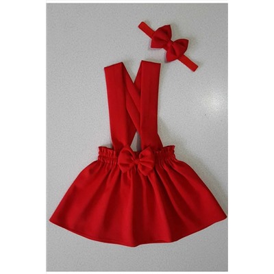 Yumurcak Kırmızı Krep Elbise Bandana 110309BYRMYLDRM
