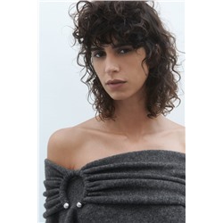 DRAPED KNIT SWEATER