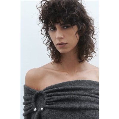 DRAPED KNIT SWEATER