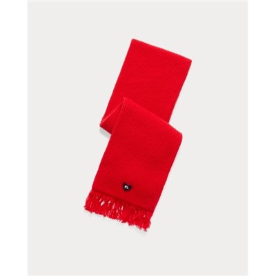 Heart-Patch Wool-Blend Scarf