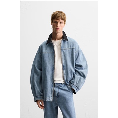 CAZADORA DENIM CUELLO COMBINADO