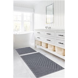 Koza Home Medea Gri 2li Pamuk Banyo Paspas Takımı 60x100 60x50 8593