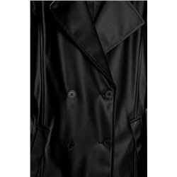 Gabardina efecto piel cinturón