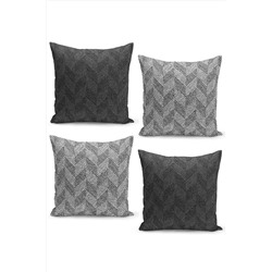 Filamente 4'lü Kırlent Kılıf Seti Tweed Zemin Görünüm Kalın Balıksırtı Desenli FLMT-4SET-24