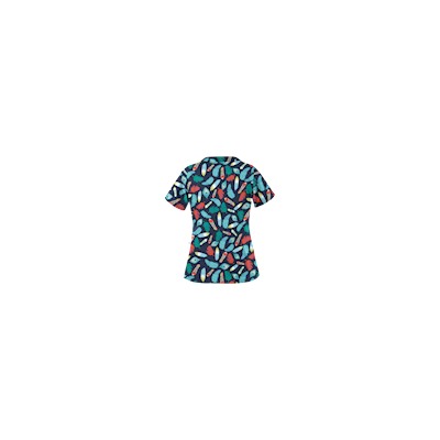 Happy Scrubs® Birds Of A Feather Navy Print Scrub Top