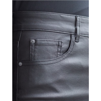 Брюки слим из эластичного хлопка с покрытием под кожу