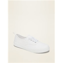 Twill Uniform Elastic-Lace Sneakers for Girls