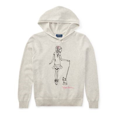Hooded Cotton Graphic Sweater