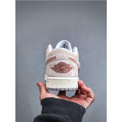 Кроссовки для баскетбола NK AIR JORDA*N 1 low "light bonearchaeo brown" 1 поколения, классические, в стиле ретро,