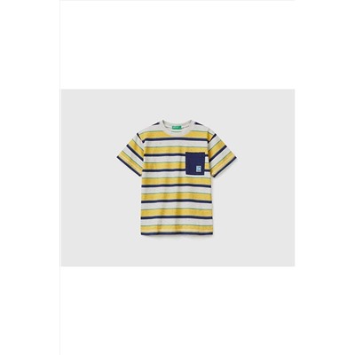 United Colors of BenettonErkek Çocuk Mix Cebi Etiketli Çizgili T-shirt